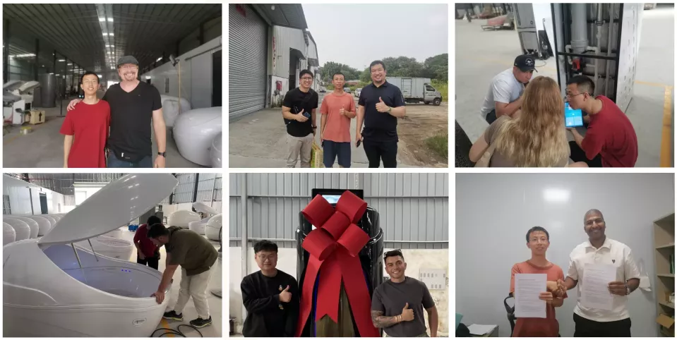 customers visit yuncong float tank factory